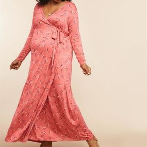 Floral Maxi Maternity Wrap Dress